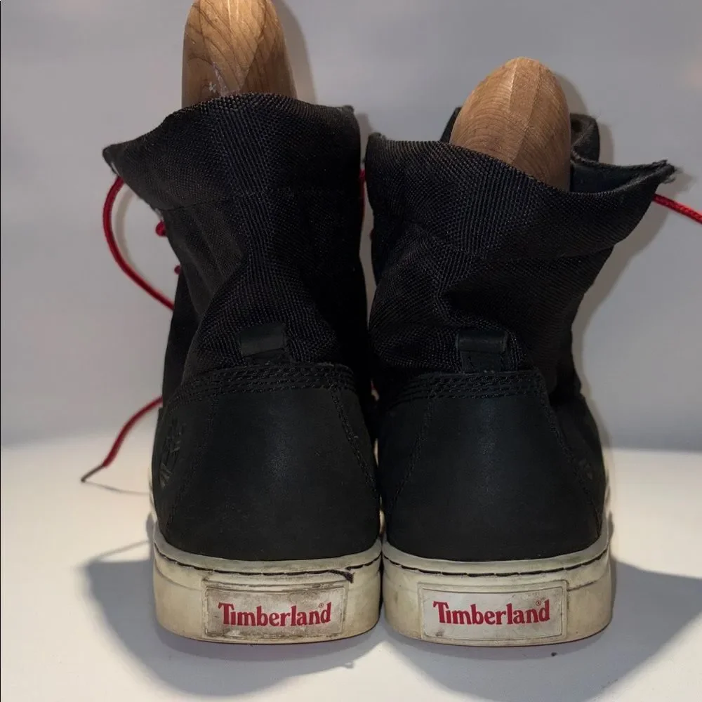 Timberland Black Boots with Red Laces